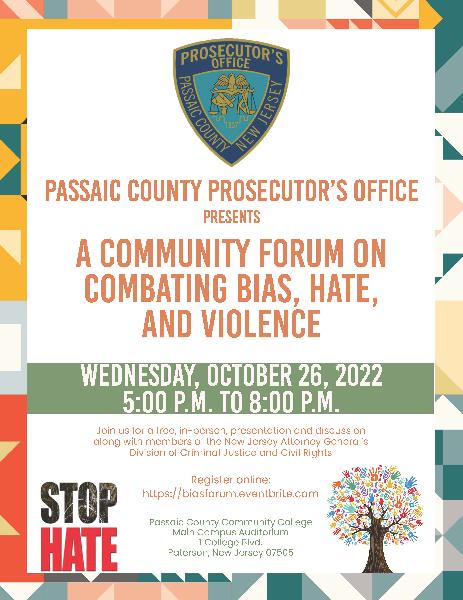 PCPO Community Forum - Combating Bias, Hate, and Violence - October 26, 2022